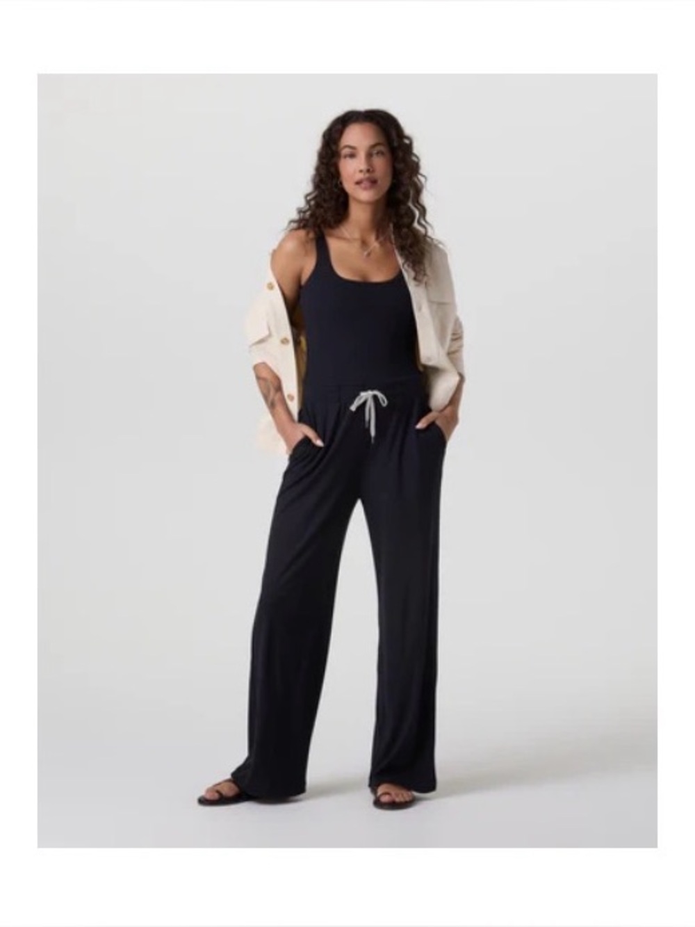 Vuori Pose Scoop Jumpsuit - Black